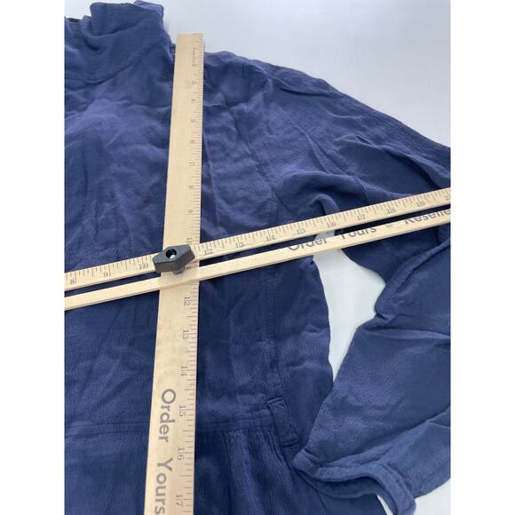 See By Chloe Dress Womens 36 Small Dark Denim Blue Mock Neck Crepe Mini - Picture 9 of 9